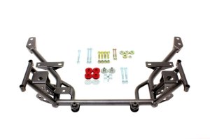 Ford Mustang K-Member - BMR Suspension - Tubular with Lowered Motor Mount and Standard Rack Mounts - Black Hammertone - `05-`14